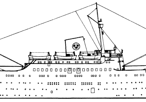 Ship MS Stockholm IV [Ocean Liner] (1948) - drawings, dimensions, pictures